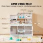 VEVOR Play Kitchen for Kids, Ξύλινο Σετ Κουζίνας Παιχνιδιού με Φώτα και Ήχους, Μικρή Κουζίνα με παγομηχανή, Φούρνος, Νιπτήρας, Φούρνοι μικροκυμάτων, Ψυγείο και Σκεύη και Αξεσουάρ Φρούτων για Μικρά παιδιά, Λευκό
