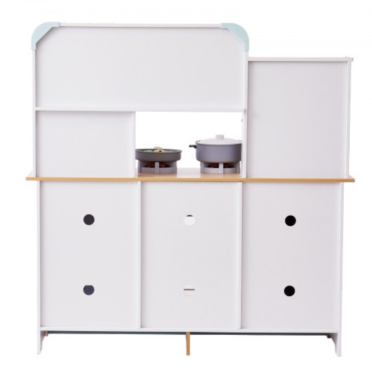 VEVOR Play Kitchen for Kids, Ξύλινο Σετ Κουζίνας Παιχνιδιού με Φώτα και Ήχους, Μικρή Κουζίνα με παγομηχανή, Φούρνος, Νιπτήρας, Φούρνοι μικροκυμάτων, Ψυγείο και Σκεύη και Αξεσουάρ Φρούτων για Μικρά παιδιά, Λευκό