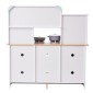 VEVOR Play Kitchen for Kids, Ξύλινο Σετ Κουζίνας Παιχνιδιού με Φώτα και Ήχους, Μικρή Κουζίνα με παγομηχανή, Φούρνος, Νιπτήρας, Φούρνοι μικροκυμάτων, Ψυγείο και Σκεύη και Αξεσουάρ Φρούτων για Μικρά παιδιά, Λευκό