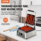 Εμπορική σχάρα Panini VEVOR, Ηλεκτρικό σάντουιτς Panini Maker 1800W, Ανοξείδωτη ψησταριά σάντουιτς με λαβή και έλεγχο θερμοκρασίας, 22x23 cm Επίπεδη εμαγιέ πλάκα, για μπριζόλα χάμπουργκερ μπέικον