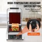 Εμπορική σχάρα Panini VEVOR, Ηλεκτρικό σάντουιτς Panini Maker 1800W, Ανοξείδωτη ψησταριά σάντουιτς με λαβή και έλεγχο θερμοκρασίας, 22x23 cm Επίπεδη εμαγιέ πλάκα, για μπριζόλα χάμπουργκερ μπέικον