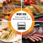 Εμπορική σχάρα Panini VEVOR, Ηλεκτρικό σάντουιτς Panini Maker 1800W, Ανοξείδωτη ψησταριά σάντουιτς με λαβή και έλεγχο θερμοκρασίας, 22x23 cm Επίπεδη εμαγιέ πλάκα, για μπριζόλα χάμπουργκερ μπέικον