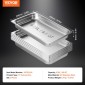 VEVOR 6 Pack Pans Hotel, Full Size Anti-Jam Steam Pan, 0,8mm πάχος από ανοξείδωτο ατσάλι Εστιατόριο Steam Pan, 2,5 ιντσών Deep Commercial Tags, Catering Storage Food Pan, for Industrial & Scientifi