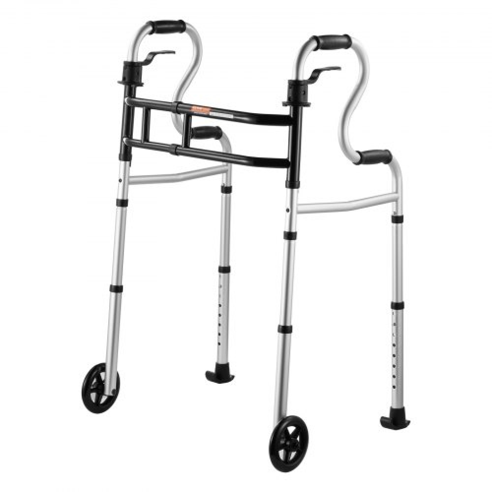 VEVOR Folding Walker Stand-Assist Folding Walkers with Adjustable Height & Width