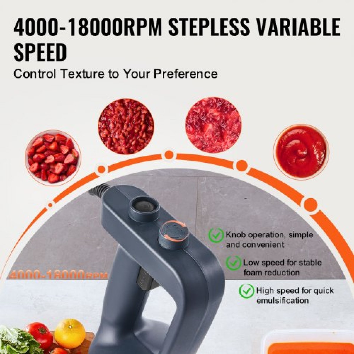 VEVOR Commercial Immersion Blender, 500W Heavy Duty μίξερ χειρός, 16 ιντσών Stepless μίξερ μεταβλητής ταχύτητας με λεπίδα από ανοξείδωτο χάλυβα, φορητό μίξερ πολλαπλών χρήσεων για σούπα, σάλτσες, πουρέ πατάτας, κρέμα