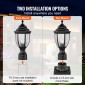 VEVOR 2 Pack Dusk to Dawn Outdoor Post Light, 390 mm, Αδιάβροχα φωτιστικά με 3,5 in Pier Mount Base Glass Shade, Αλεξικέραυνο Εξωτερικό Φωτιστικό Στήλης Πόλου για Patio Garden Pathway