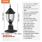 VEVOR 2 Pack Dusk to Dawn Outdoor Post Light, 390 mm, Αδιάβροχα φωτιστικά με 3,5 in Pier Mount Base Glass Shade, Αλεξικέραυνο Εξωτερικό Φωτιστικό Στήλης Πόλου για Patio Garden Pathway