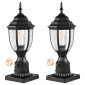 VEVOR 2 Pack Dusk to Dawn Outdoor Post Light, 390 mm, Αδιάβροχα φωτιστικά με 3,5 in Pier Mount Base Glass Shade, Αλεξικέραυνο Εξωτερικό Φωτιστικό Στήλης Πόλου για Patio Garden Pathway
