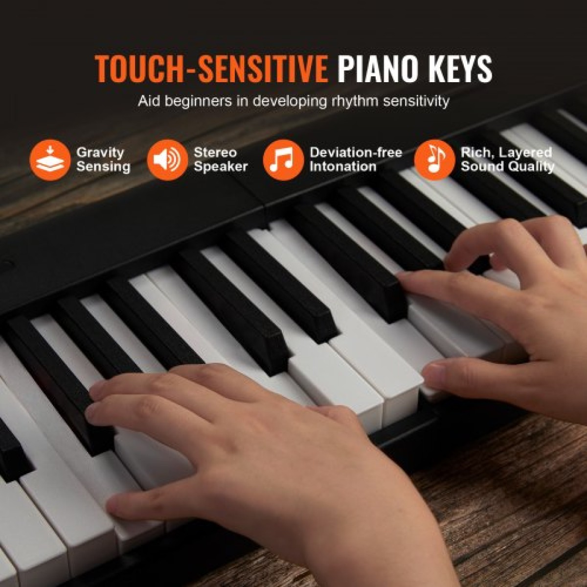 VEVOR 88 Key Folding Keyboard Piano, Bluetooth & MIDI, Φορητό ηλεκτρονικό ψηφιακό αναδιπλούμενο πιάνο με Stand Sustain τσάντα πεντάλ πλήκτρα ευαίσθητα στην αφή, επαναφορτιζόμενη για αρχάριους έφηβους, ενήλικες, μαύρο