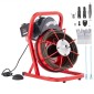 Μηχάνημα καθαρισμού αποχέτευσης VEVOR 15m x 13mm, Χειροκίνητη τροφοδοσία Sewer Snake Auger with 4 Cutters & Air-activated Foot Switch for 50mm to 150mm Pipes