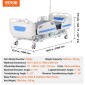 VEVOR Premium 5 Function Full Electric Hospital Bed ICU Medical Bed 250 kg φορτία