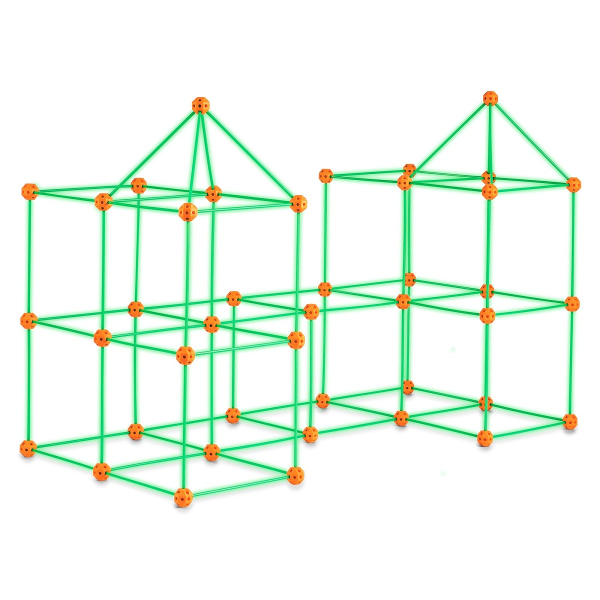 VEVOR Fort Building Kit for Kids, 140PCS Glow in The Dark STEM Building Toys, Εκπαιδευτικό δώρο για 4 5 6 7 8+ ετών Αγόρια & Κορίτσια Παιχνίδια κατασκευής σκηνής παιχνιδιού εσωτερικού χώρου με 96 ράβδους και 44 μπάλες