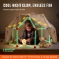 VEVOR Fort Building Kit for Kids, 140PCS Glow in The Dark STEM Building Toys, Εκπαιδευτικό δώρο για 4 5 6 7 8+ ετών Αγόρια & Κορίτσια Παιχνίδια κατασκευής σκηνής παιχνιδιού εσωτερικού χώρου με 96 ράβδους και 44 μπάλες