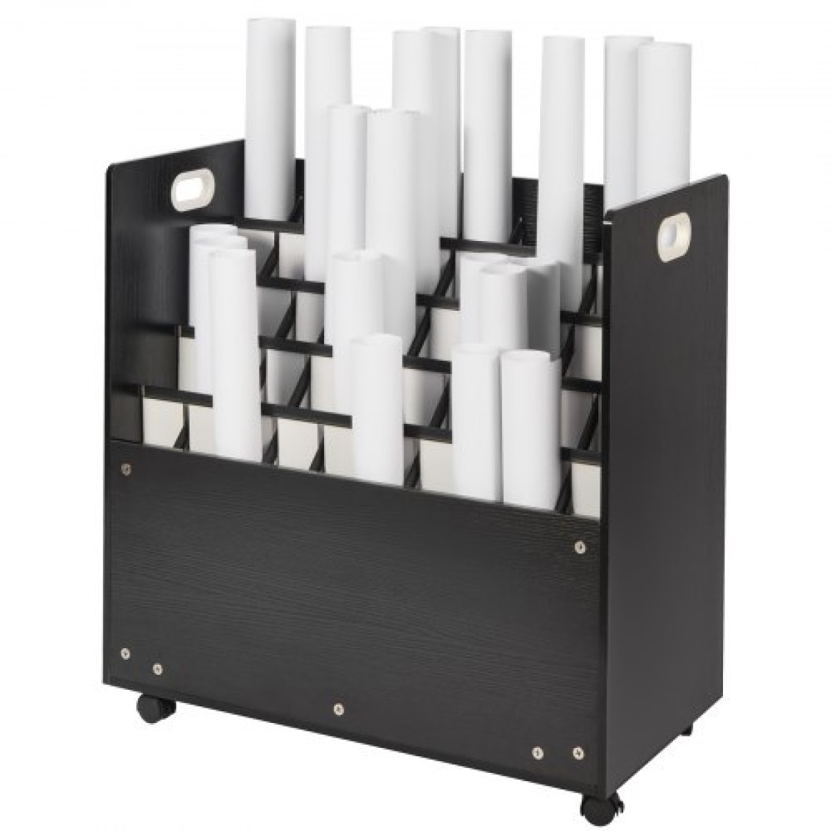 VEVOR Blueprint Storage Rack, 50 Slots Κινητό ντουλάπι αποθήκευσης Blueprint, Ξύλινο ρολό File Organizer Cart for Construction Plan Map Poster Architectural, Blueprint File Holiday for Home, Office, School