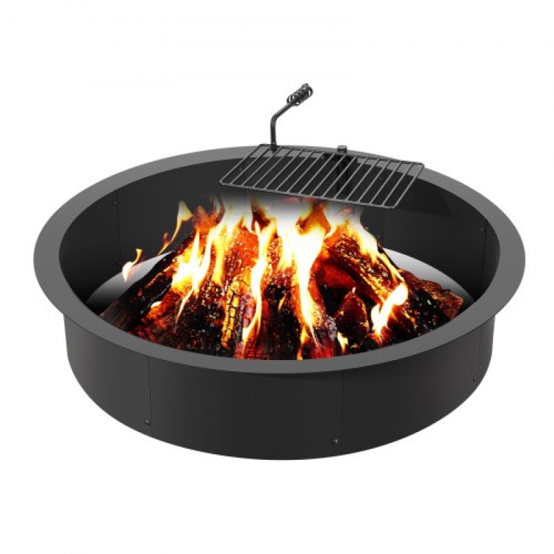 Δαχτυλίδι VEVOR Fire Pit, Ένθετο Fire Pit with Fire Ring, 40-In Outer/36-In Internal Diameter, 8,5 in Height, Carbon Steel Liner DIY Campfire Ring over/In-Ground, for Outdoor Camping, Bonfires