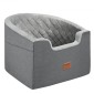 Κάθισμα αυτοκινήτου VEVOR Dog, Αδιάβροχο ενισχυτικό κάθισμα για αυτοκίνητο με τσέπη αποθήκευσης, λουρί ασφαλείας με κλιπ και πλήρωση με σφουγγάρι, κρεβάτι αυτοκινήτου σκύλου για μικρό και μεσαίο σκύλο έως 55 κιλά, γκρι