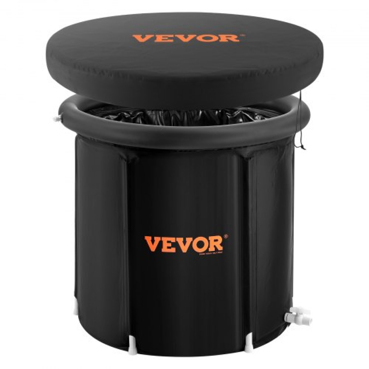 VEVOR Ice Bath Bath, 85 cm Long Cold Water Therapy Plunge Bath for Athletes, Φορητή εξωτερική πισίνα με βαρέλι πάγου για ανάκτηση, φουσκωτή πτυσσόμενη μπανιέρα 398L με κάλυμμα, παγοθήκη σπιτιού για ενήλικες