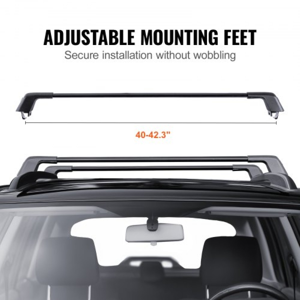 VEVOR Universal Roof Rack Crossbar Max 120,9 cm Ταιριάζει σε αυλακωτές πλαϊνές ράγες χωρίς διάκενο