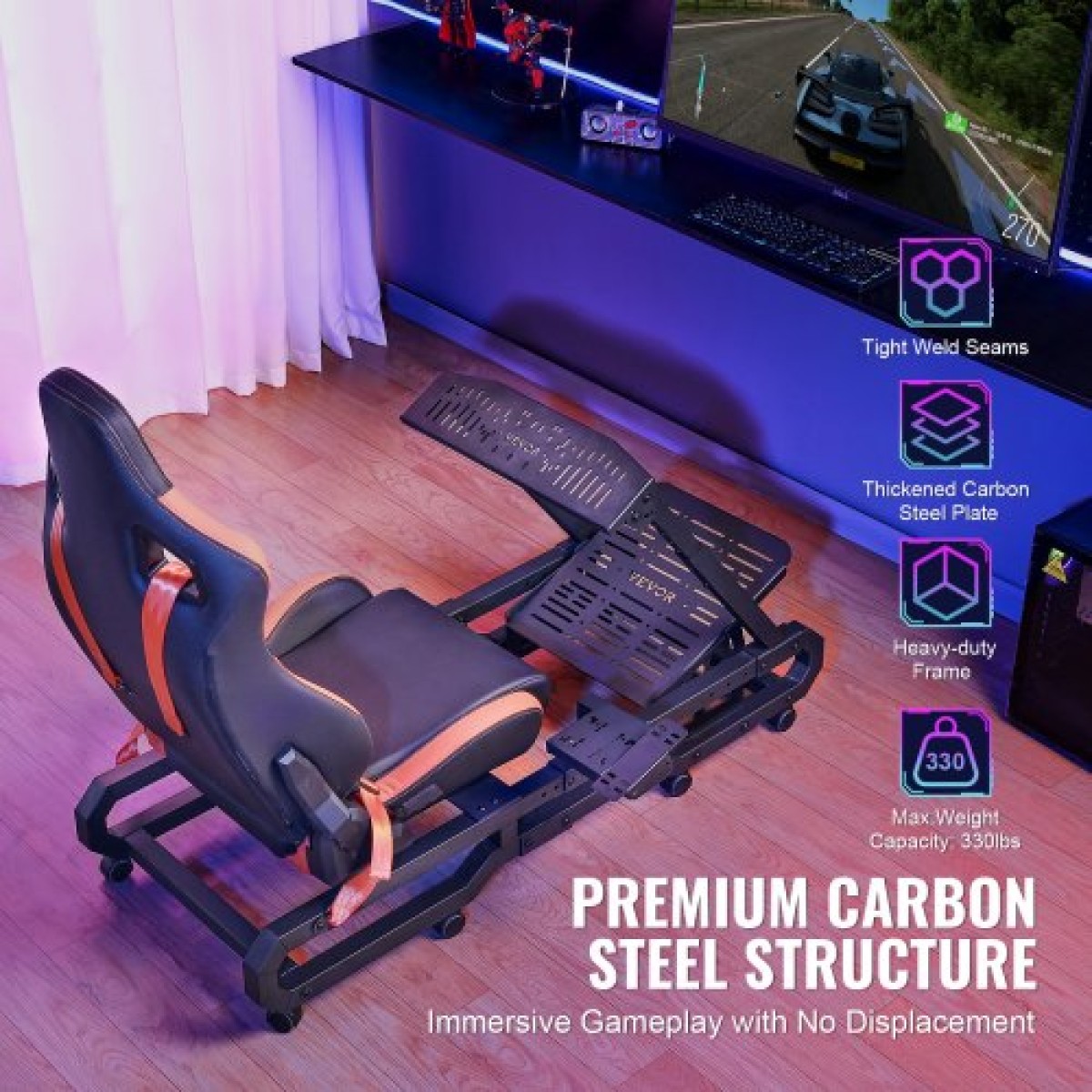 Βάση τροχού VEVOR Heavy Duty Racing για Logitech G923/G920/G29 Μέγιστο φορτίο 150 kg