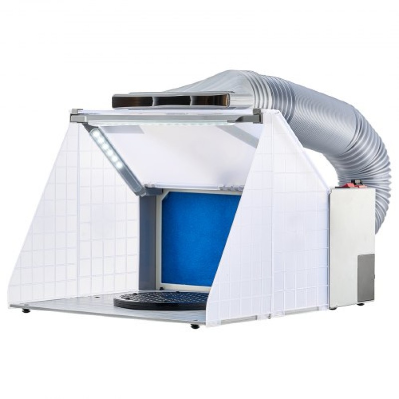 VEVOR Airbrush Booth Spray, Φορητό Hobby Airbrush Paint Booth Booth Kit με φώτα LED, ανεμιστήρας εξάτμισης και προέκταση σωλήνα εξάτμισης, θάλαμος βαφής Airbrush για ζωγραφική μοντέλων, τεχνών, χειροτεχνίας, κέικ
