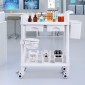 VEVOR 2 Tiers Lab Carts, Lab Utility Cart με 2 δίσκους, 2 συρτάρια & 4 Silent Wheels, Mobile ιατρικό καρότσι με υλικό PP, Lab Rolling Cart με 3 κάδους απορριμμάτων για εργαστήριο, κλινική, νοσοκομείο, σαλόνι, λευκό
