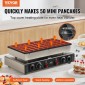 VEVOR Mini Dutch Pancake Maker, 50PCS 43mm Διάμετρος Dorayaki Baker Machine, 1700W Εμπορική ηλεκτρική ψησταριά Poffertjes, Αντικολλητικό ανοξείδωτο ατσάλι, Διπλός έλεγχος θερμοκρασίας & χρόνου, για οικιακή κουζίνα εστιατόριο