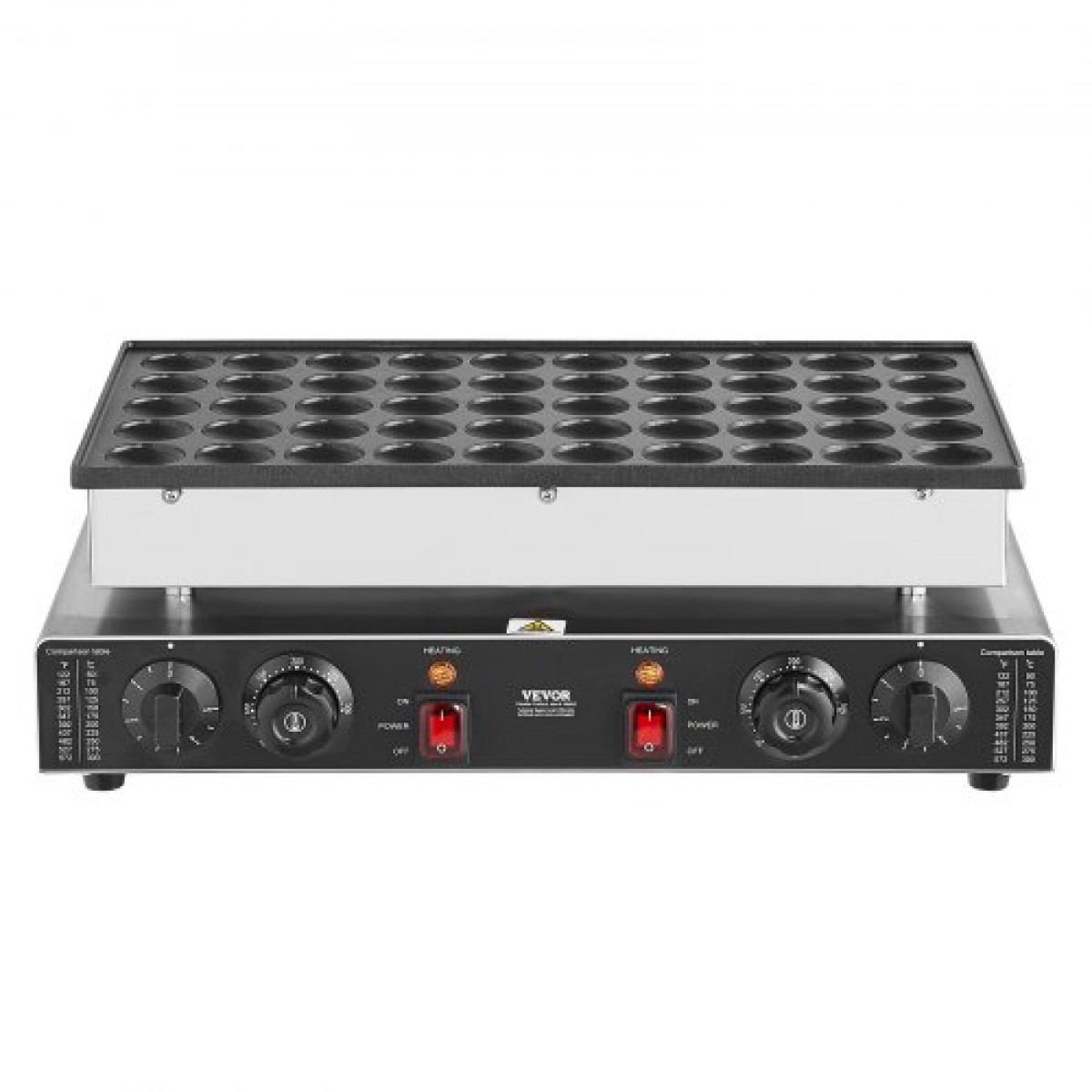 VEVOR Mini Dutch Pancake Maker, 50PCS 43mm Διάμετρος Dorayaki Baker Machine, 1700W Εμπορική ηλεκτρική ψησταριά Poffertjes, Αντικολλητικό ανοξείδωτο ατσάλι, Διπλός έλεγχος θερμοκρασίας & χρόνου, για οικιακή κουζίνα εστιατόριο