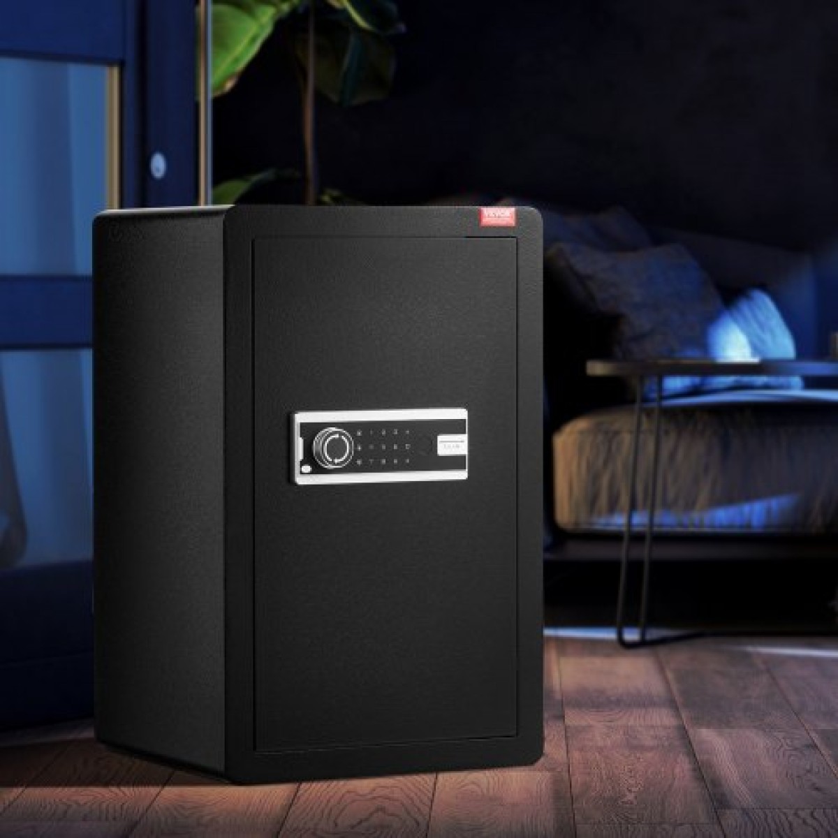 Χρηματοκιβώτιο VEVOR Μονόθυρο 99 L με κλειδαριά & κωδικό πρόσβασης, Θυρίδα ασφαλείας με πυρίμαχη τσάντα, βάση κλειδιών, φως LED και 2 ράφια για χρήματα, έγγραφα, κοσμήματα και αντικείμενα αξίας, μαύρο