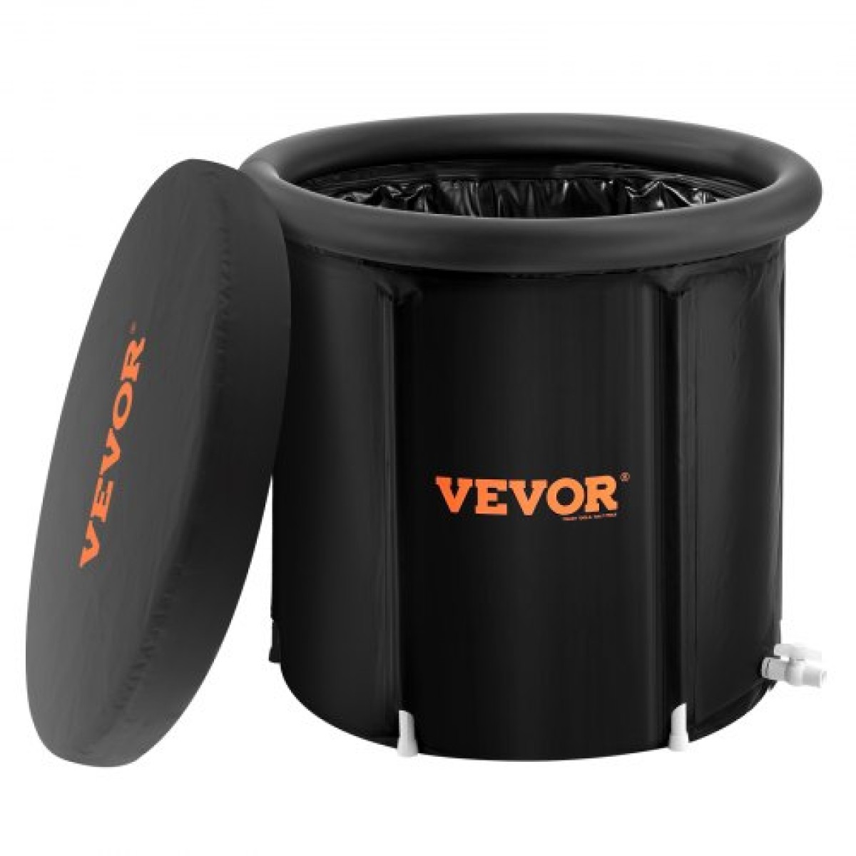 VEVOR Ice Bath Bath, 80 cm Long Cold Water Therapy Plunge Bath for Athletes, Φορητή εξωτερική πισίνα με βαρέλι πάγου για ανάκτηση, φουσκωτή πτυσσόμενη μπανιέρα 341L με κάλυμμα, οικιακή παγοθήκη για ενήλικες