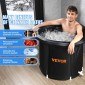 VEVOR Ice Bath Bath, 80 cm Long Cold Water Therapy Plunge Bath for Athletes, Φορητή εξωτερική πισίνα με βαρέλι πάγου για ανάκτηση, φουσκωτή πτυσσόμενη μπανιέρα 341L με κάλυμμα, οικιακή παγοθήκη για ενήλικες