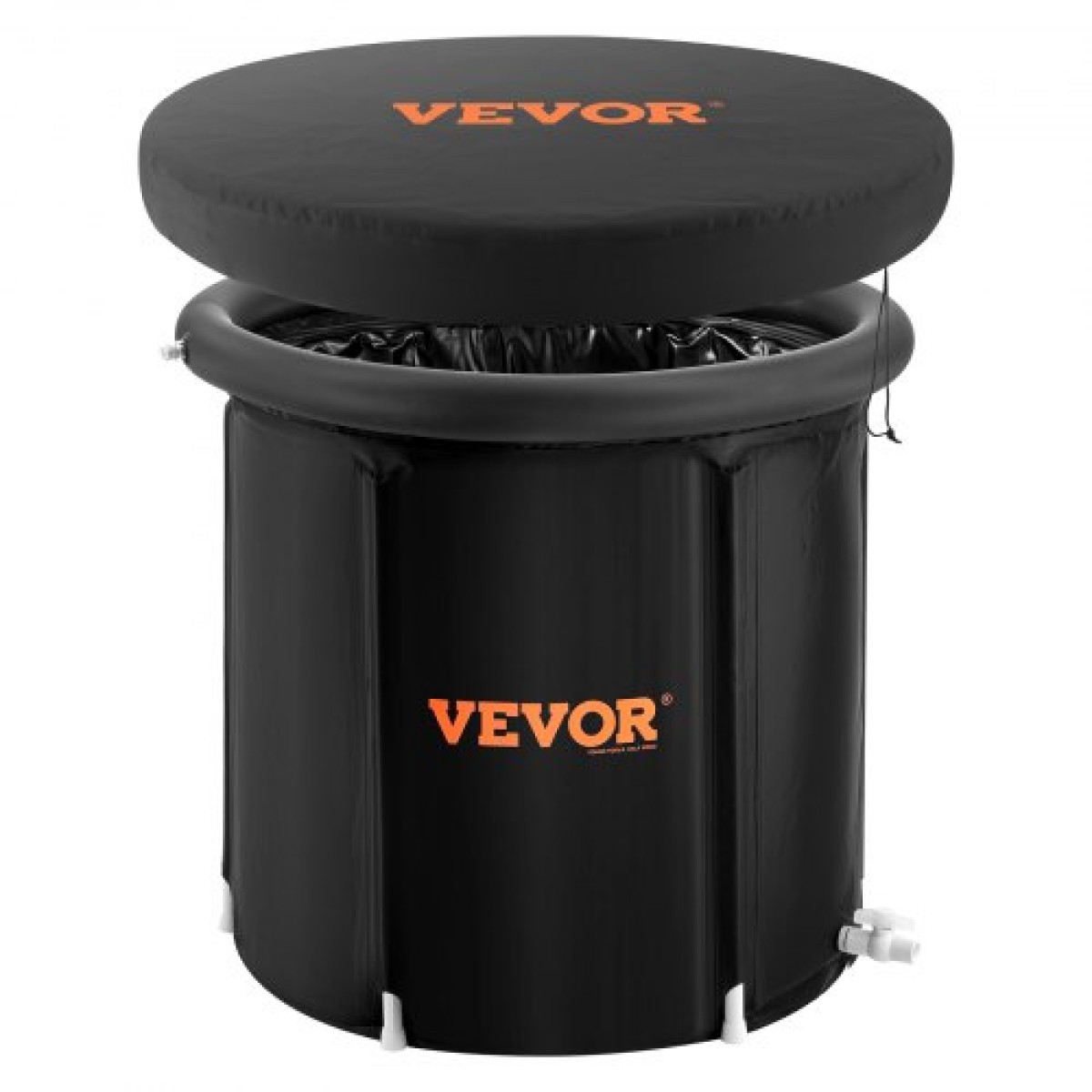 VEVOR Ice Bath Bath, 80 cm Long Cold Water Therapy Plunge Bath for Athletes, Φορητή εξωτερική πισίνα με βαρέλι πάγου για ανάκτηση, φουσκωτή πτυσσόμενη μπανιέρα 341L με κάλυμμα, οικιακή παγοθήκη για ενήλικες