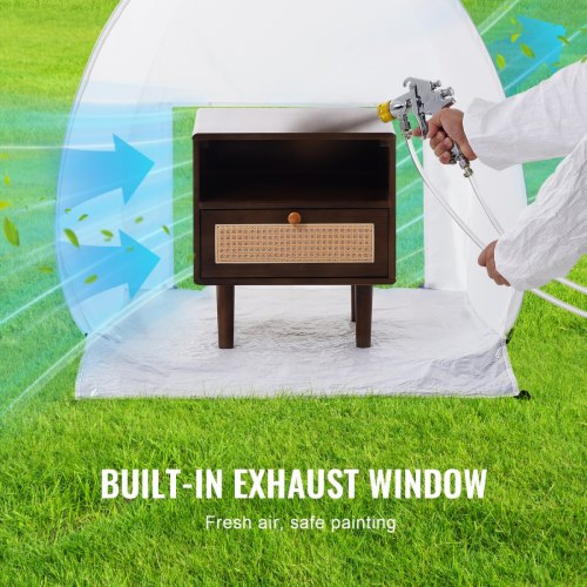 VEVOR Spray Paint Shelter Portable Spray Paint Tent Booth 101,6x88,9x101,6 cm Pop Up