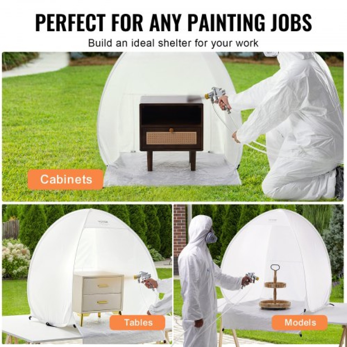 VEVOR Spray Paint Shelter Portable Spray Paint Tent Booth 101,6x88,9x101,6 cm Pop Up