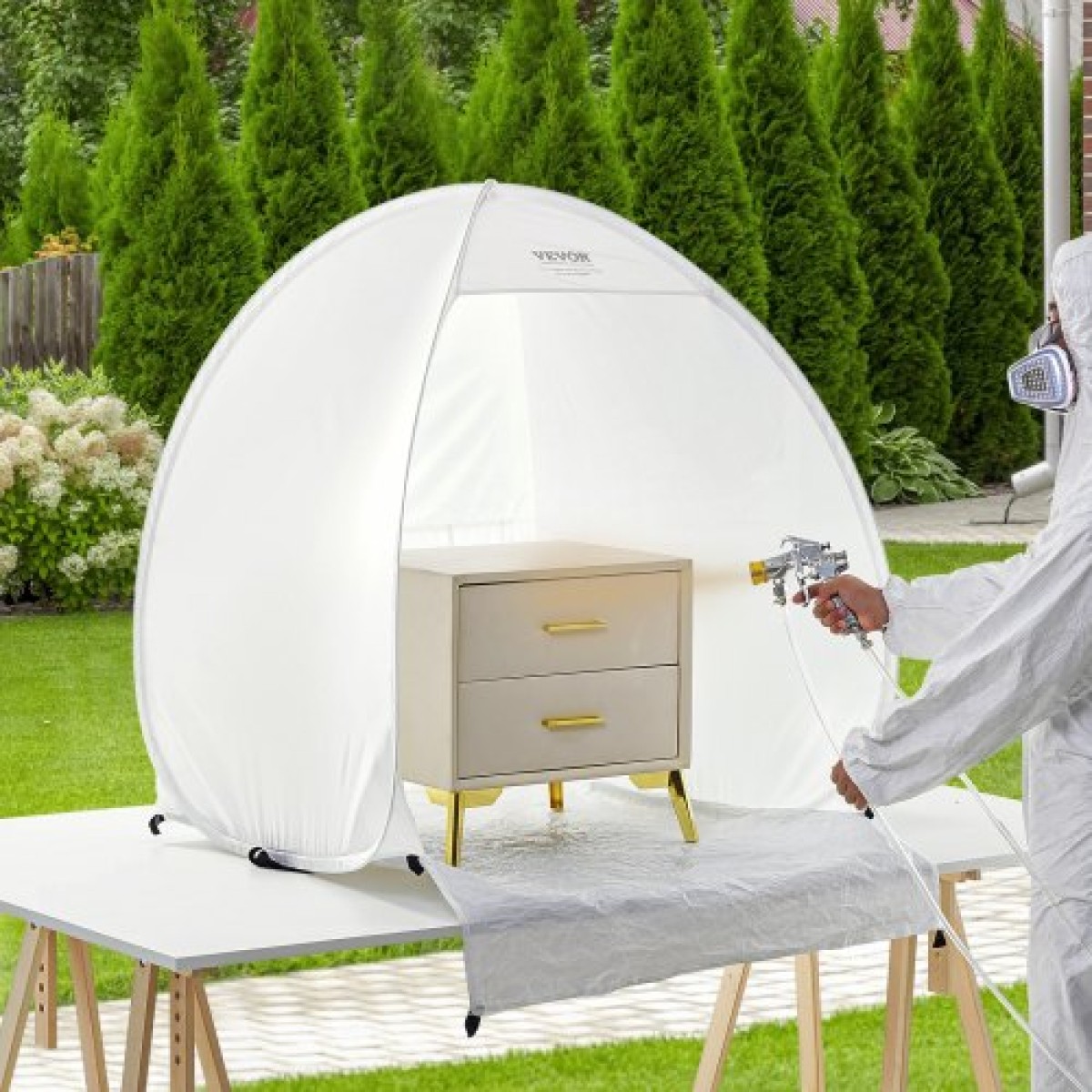 VEVOR Spray Paint Shelter Portable Spray Paint Tent Booth 101,6x88,9x101,6 cm Pop Up
