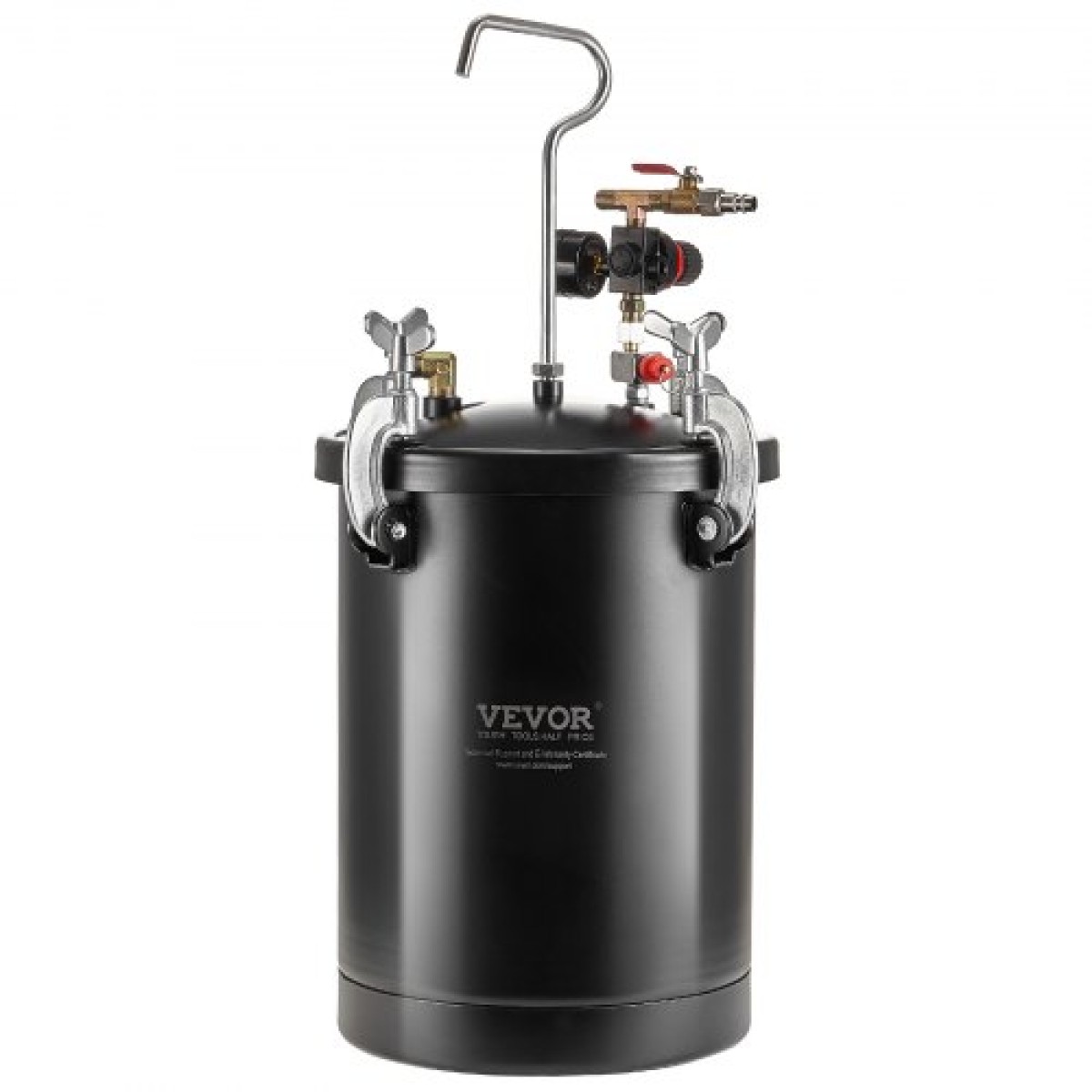 Δοχείο πίεσης βαφής VEVOR, δοχείο πίεσης 15L/3,75 gal, Ρυθμιζόμενη πίεση 60 psi, Δεξαμενή βαφής δοχείου πίεσης από χάλυβα με πιστόλι ψεκασμού, σωλήνες, μετρητής πίεσης, για διακόσμηση σπιτιού και βιομηχανική βαφή