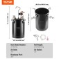 Δοχείο πίεσης βαφής VEVOR, δοχείο πίεσης 15L/3,75 gal, Ρυθμιζόμενη πίεση 60 psi, Δεξαμενή βαφής δοχείου πίεσης από χάλυβα με πιστόλι ψεκασμού, σωλήνες, μετρητής πίεσης, για διακόσμηση σπιτιού και βιομηχανική βαφή