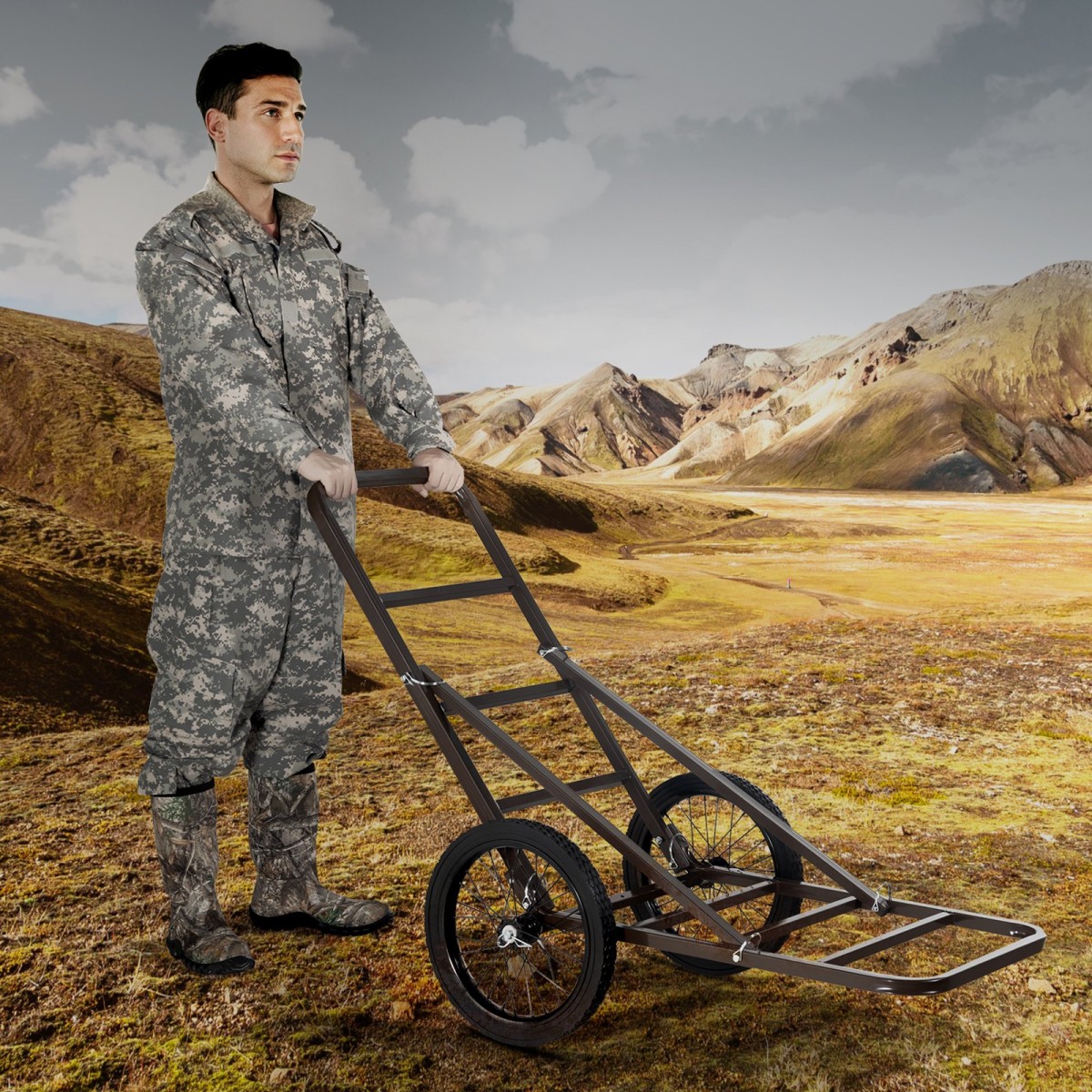 VEVOR Deer Cart, 300 LBS Capacity Folding Cart, Deer Cart Game Hauler με μεγάλους ελαστικούς τροχούς & εργονομική λαβή, βαρέως τύπου αξεσουάρ καροτσιού παιχνιδιού, βοηθητικό εξοπλισμό Dolly για κυνήγι Ψάρεμα Πεζοπορίας