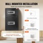 VEVOR Διπλές Πόρτες 4,5 cu.ft Χρηματοκιβώτιο με κλειδαριά & κωδικό πρόσβασης, Θυρίδα ασφαλείας με πυρίμαχη τσάντα, βάση κλειδιών, φως LED και 2 ρυθμιζόμενο ύψος και αφαιρούμενο διαχωριστικό για χρήματα, έγγραφα, κοσμήματα και αντικείμενα αξίας, Μαύρο