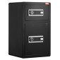 VEVOR Διπλές Πόρτες 4,5 cu.ft Χρηματοκιβώτιο με κλειδαριά & κωδικό πρόσβασης, Θυρίδα ασφαλείας με πυρίμαχη τσάντα, βάση κλειδιών, φως LED και 2 ρυθμιζόμενο ύψος και αφαιρούμενο διαχωριστικό για χρήματα, έγγραφα, κοσμήματα και αντικείμενα αξίας, Μαύρο