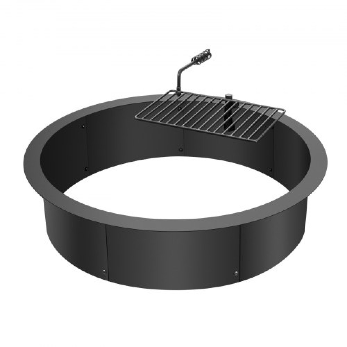 VEVOR Fire Pit Ring, Fire Pit Insert with Fire Ring, 35-In Outer/31-In Internal Diameter, 8,5 in Height, Carbon Steel Liner DIY Campfire Ring over/In-Ground, for Outdoor Camping, Bonfires