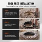 VEVOR Fire Pit Ring, Fire Pit Insert with Fire Ring, 35-In Outer/31-In Internal Diameter, 8,5 in Height, Carbon Steel Liner DIY Campfire Ring over/In-Ground, for Outdoor Camping, Bonfires