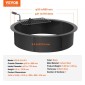 VEVOR Fire Pit Ring, Fire Pit Insert with Fire Ring, 35-In Outer/31-In Internal Diameter, 8,5 in Height, Carbon Steel Liner DIY Campfire Ring over/In-Ground, for Outdoor Camping, Bonfires