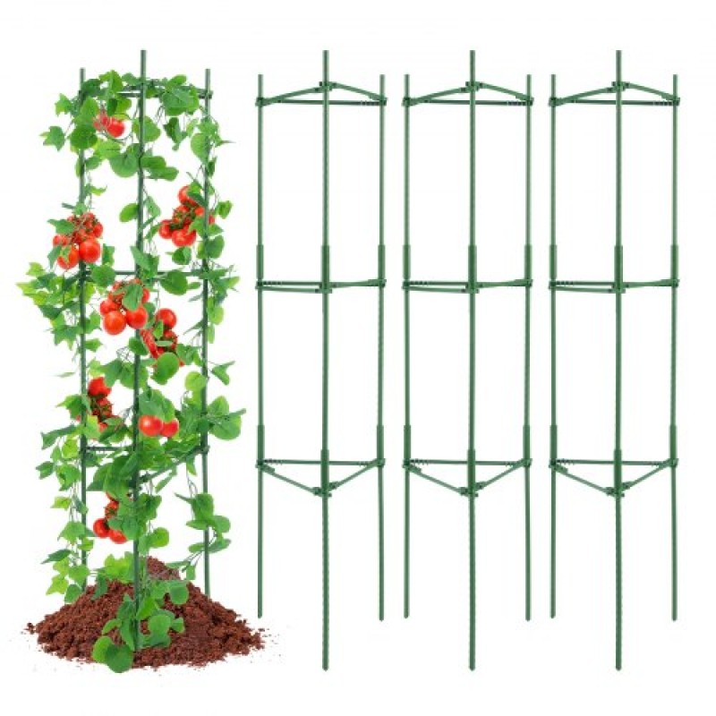VEVOR 4 Packs Κλουβιά ντομάτας για κήπο, 63 ιντσών Tomato Trellis Plant Stakes Support, Stackable Tall Plant Support Cage, για υπερυψωμένο κρεβάτι κήπου, λαχανικά λουλούδια και αναρριχώμενα φυτά