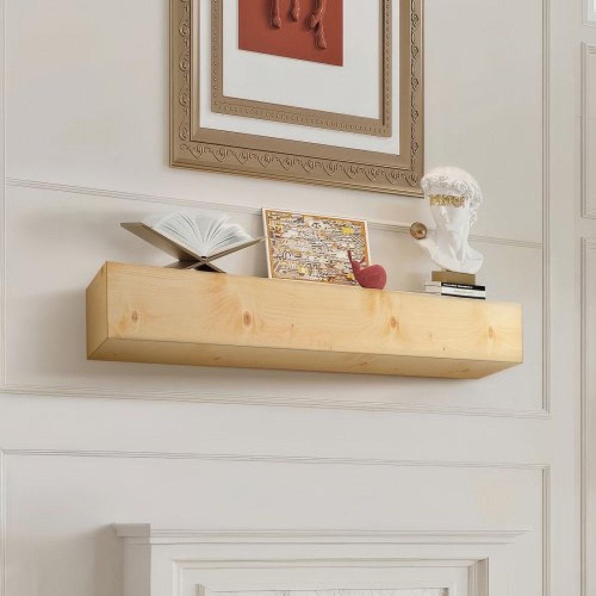 Επάνδυση τζακιού VEVOR, 72" x 8" x 5", Χωρητικότητα βάρους 50 λίβρες, Επάνδυση από φυσικό ξύλο για πάνω από τζάκι, επιτοίχιο πλωτό ράφι αγροικίας, χειροποίητο ξύλινο μαντήλι για διακόσμηση τοίχων, ρουστίκ φυσικό