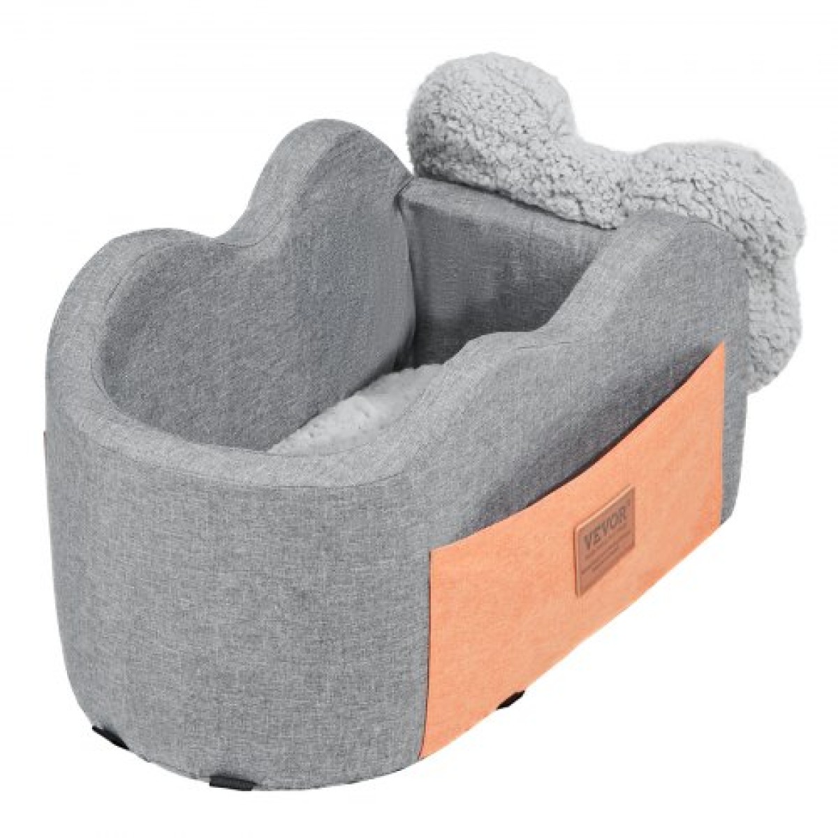 Κονσόλα VEVOR Dog Seat Car, Κεντρική κονσόλα Dog Booster Seat for Small Dog, Pet Car Seat for Car Support with Clip-On Leash, Ρυθμιζόμενα λουριά, Υποστηρίζει έως 8 lbs, Σκούρο γκρι