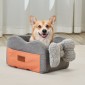 Κονσόλα VEVOR Dog Seat Car, Κεντρική κονσόλα Dog Booster Seat for Small Dog, Pet Car Seat for Car Support with Clip-On Leash, Ρυθμιζόμενα λουριά, Υποστηρίζει έως 8 lbs, Σκούρο γκρι