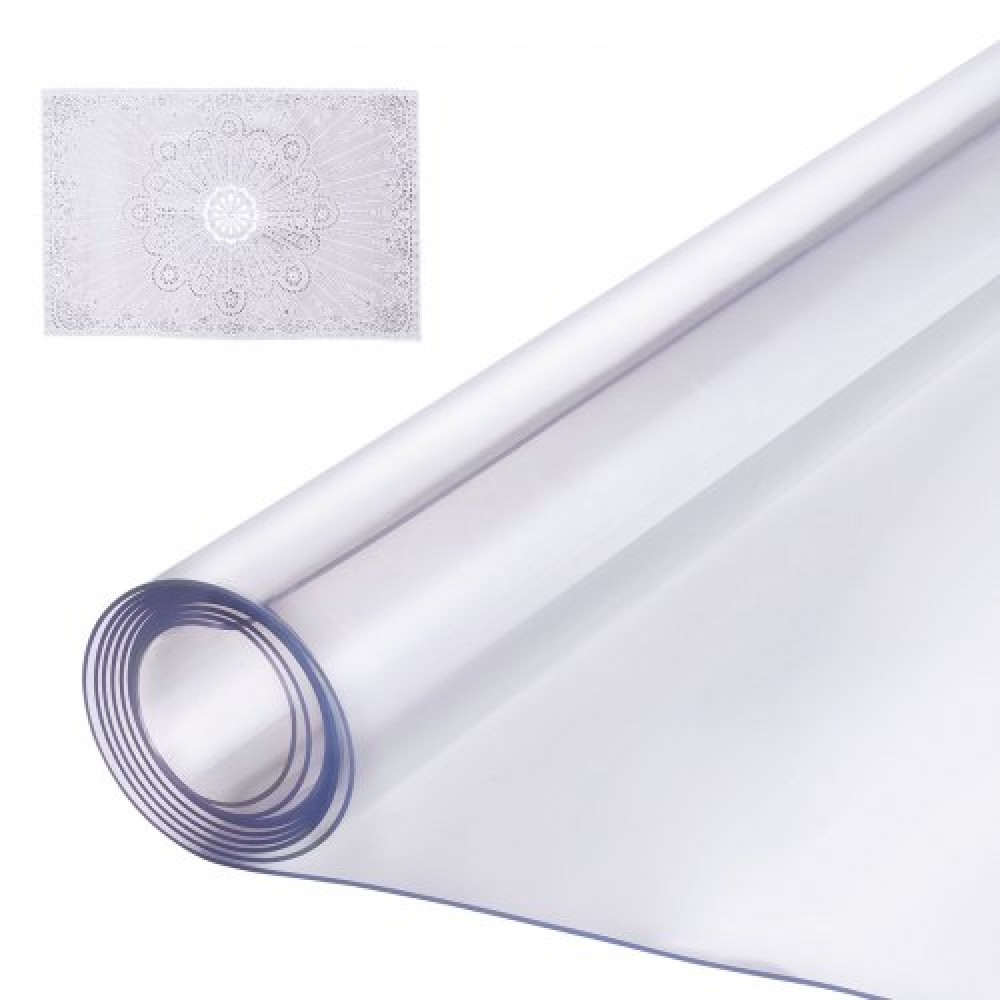 VEVOR PVC Table Protector 54x54 Inch Clear Plastic Desk Protector 1.5mm Thick