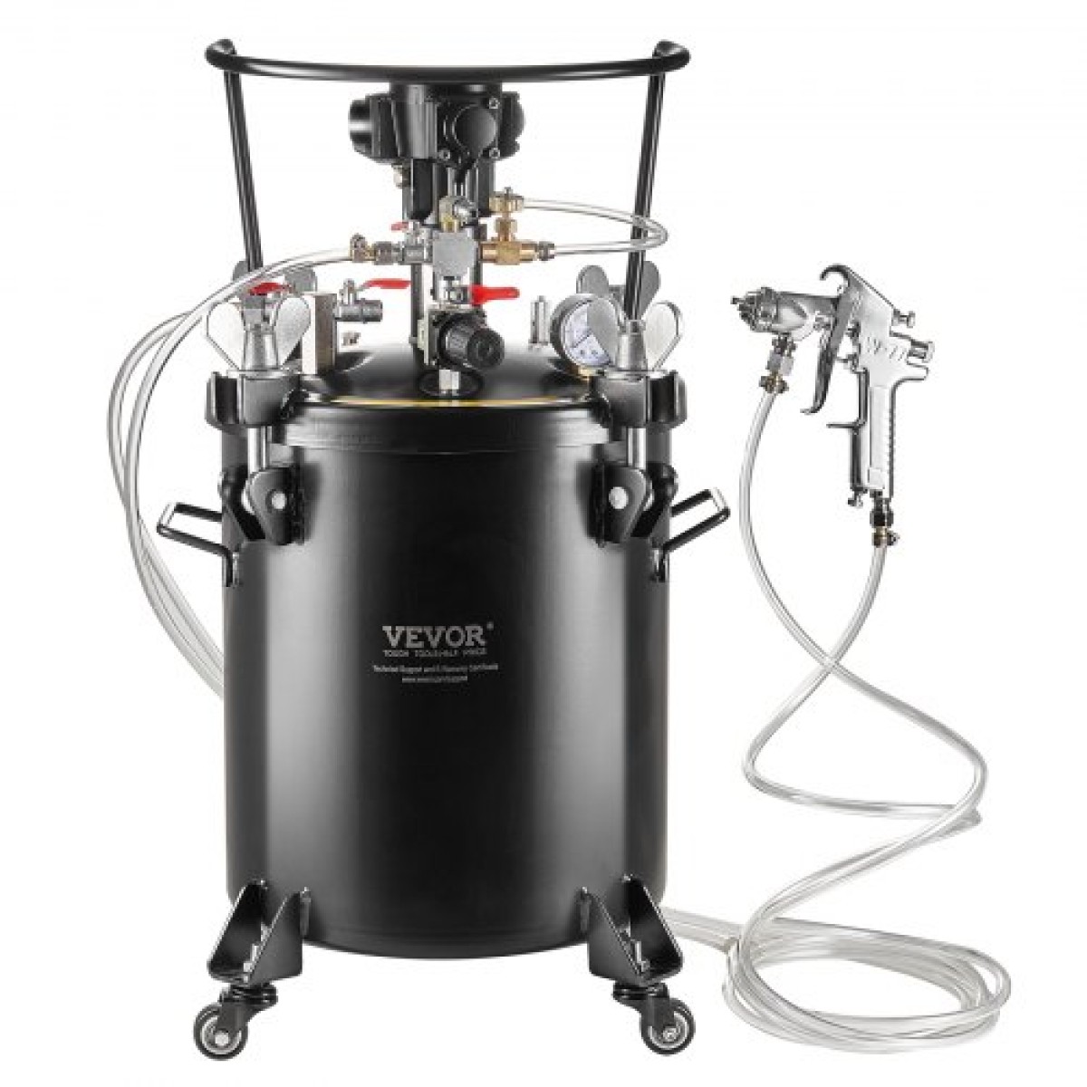 Δοχείο πίεσης βαφής VEVOR, 30 L/7,5 gal Πλήρως αυτόματο δοχείο δοχείου πίεσης ανάδευσης, Ρυθμιζόμενη πίεση 70 psi, δοχείο βαφής δοχείου πίεσης με πιστόλι και σωλήνες ψεκασμού, για βιομηχανική βαφή οικιακής διακόσμησης