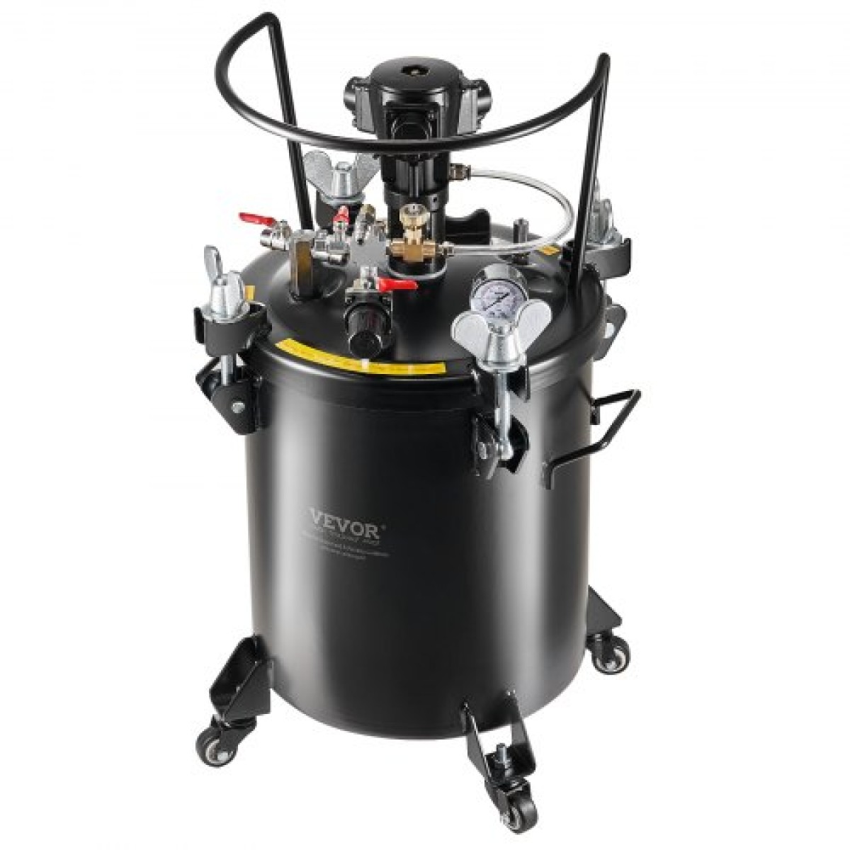 Δοχείο πίεσης βαφής VEVOR, 30 L/7,5 gal Πλήρως αυτόματο δοχείο δοχείου πίεσης ανάδευσης, Ρυθμιζόμενη πίεση 70 psi, δοχείο βαφής δοχείου πίεσης με πιστόλι και σωλήνες ψεκασμού, για βιομηχανική βαφή οικιακής διακόσμησης