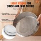 VEVOR Flour Sieve Fine Mesh, 10 Mesh Flour Sifter, 304 Stainless Steel Fine Mesh Sifter Food-grade, Dia.Διχτυωτές 12,6" για ψήσιμο, Διχτυωτή τρύπα 5 μεγεθών για Mungbean, ρύζι, αλεύρι, μαργαριτάρι σε σκόνη